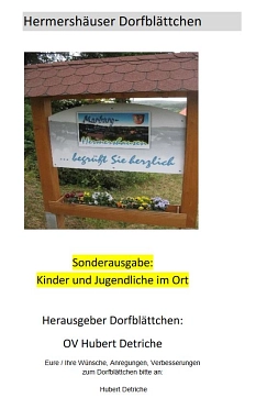Dorfblättchen Kinder und Jugend im Ort_Deckblatt © Hubert Detriche