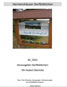 Hermershäuser Dorfblättchen 02_2021_Seite 1 © Hubert Detriche