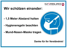 Mund und Nasenschutz Aushang © Universitätsstadt Marburg