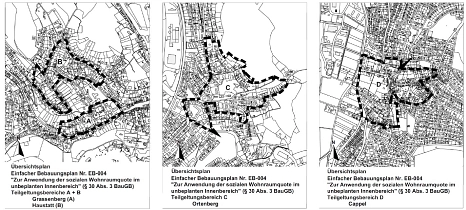 Übersichtspläne Einfacher Bebauungsplan Nr. EB-004 Teilgeltungsbereiche A, B, C und D © Universitätsstadt Marburg